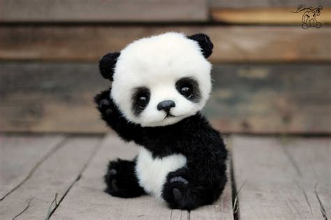 Panda Bear Hugo Handmade Plush Collectible Artist Stuffed Etsy