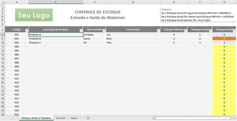 Planilha Fácil Para Controle De Estoque Excel Elo7