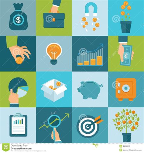 Vector Set Of Business Concepts In Flat Style Stock Vector