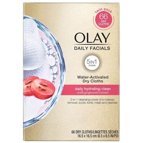 Olay Daily Facials Daily Clean Wipes 4 In 1 Water Activated Cloths 66