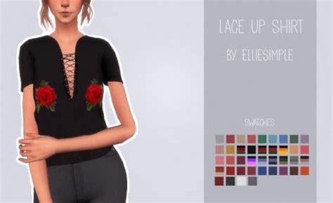 Lace Up Shirt By Elliesimple For The Sims 4 Spring4sims Laced Up