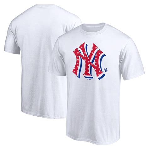 New York Yankees Fanatics Branded Red White And Team Logo T Shirt