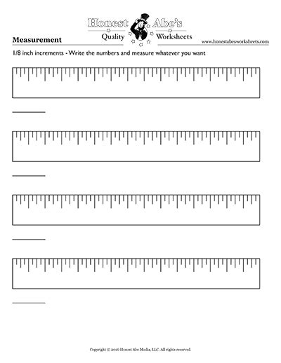 Blank Rulers With 18 Inch Increments Math Worksheets Measurement