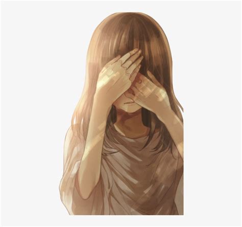 Anime Covering Crying And Covering Face Png Image Transparent Png