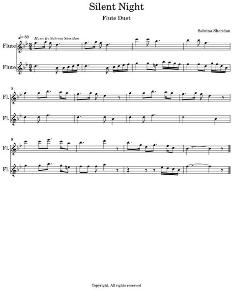 Silent Night Flute Sheet Music Silent Night Flute