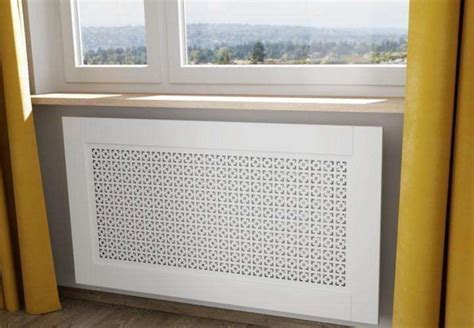 Classic White Cube Radiator Heater Cover Perforated Grille Screening