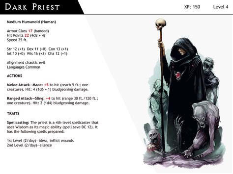 Dungeons & dragons monster cards. DnD-Next-Monster Cards-Dark Priest by dizman on DeviantArt