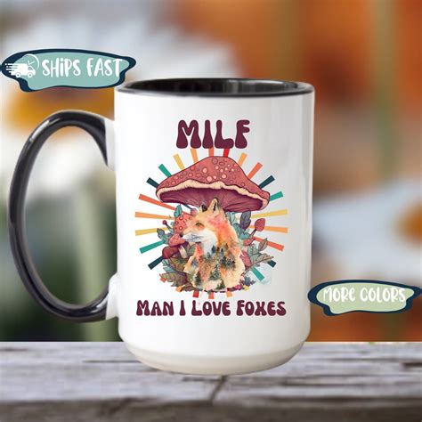Retro Fox Mug Funny Milf Man I Love Foxes Coffee Mug Etsy