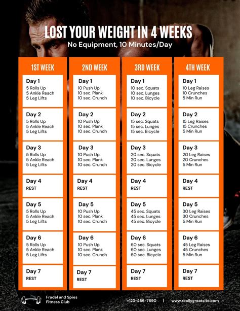 Printable Home Workout Plan Get Fit At Home With Ease