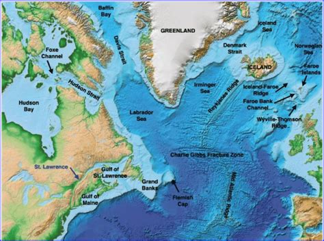 Topographic Map Of The North Atlantic Ocean Source Noaa 2012 The