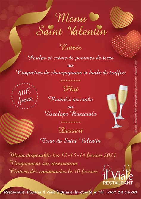 Menu Sp Cial Saint Valentin Restaurant Il Viale