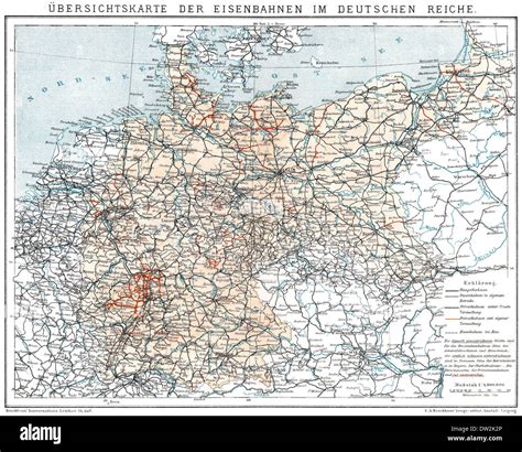Historical Map Of German Empire 1894 State Railways And Private