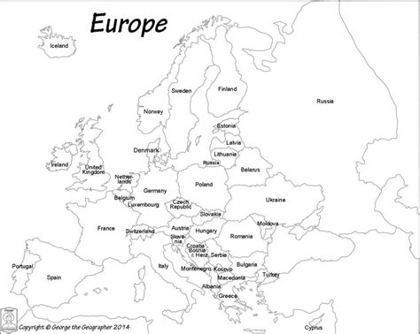 Outline Map Of Europe Political With Free Printable Maps And For
