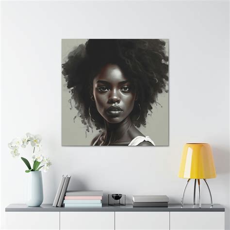 Bold Black Woman Ai Art Canvas Gallery Wraps 25 Etsy