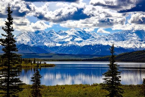 Download 3840x2160 Mountains Snow Lake Denali National Park Alaska