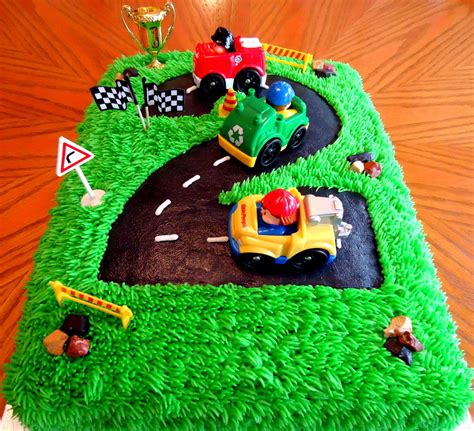 Another year older and one step closer to taking care of us when we're older… happy birthday! Number 2 Race Track Cake - CakeCentral.com