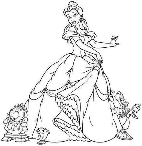 Free Printable Belle Coloring Pages For Kids Sketch