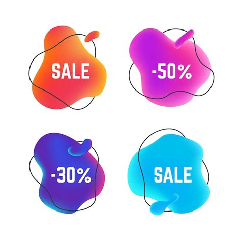 Premium Vector Sale Fluid Banners Organic Abstract Round Title