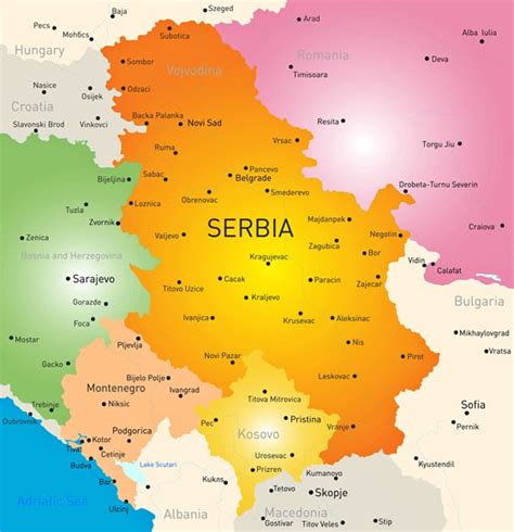 Mapa De Ciudades De Serbia