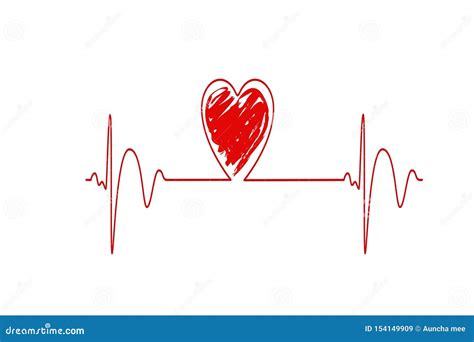 Red Heartbeat Heart Rate Line Medicine Concept Illustration Design