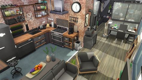 Tiny Industrial Apartment 🌆 Sims 4 Speed Build Stop Motion 1310 21