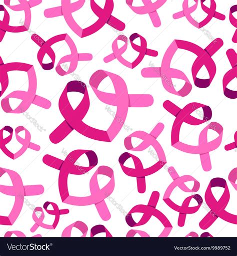 breast cancer awareness pink ribbon pattern vector image
