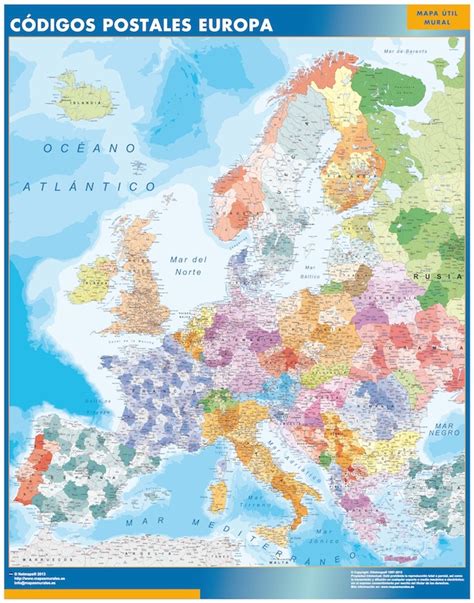 Mapa Europa Codigos Postales Mapas Murales De España Y El Mundo