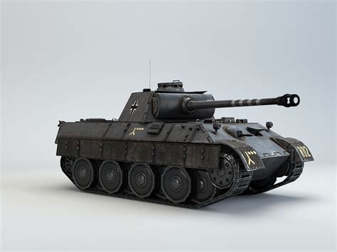 3d model low poly panzer v panther d medium tank vr ar low poly cgtrader