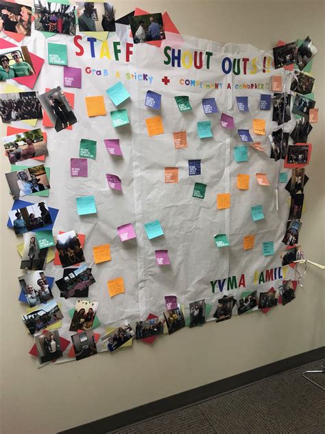 Staff Shout Out Board Grab A Sticky A Compliment A Coworker Great