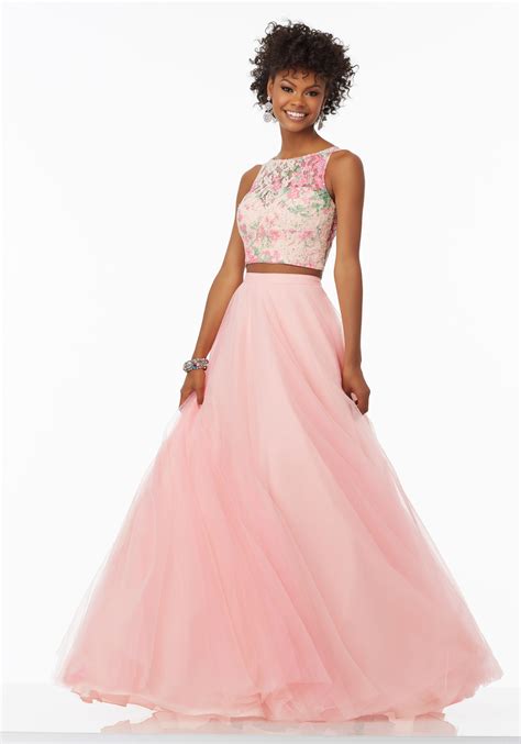 Two Piece Prom Dress With Tulle Skirt Morilee
