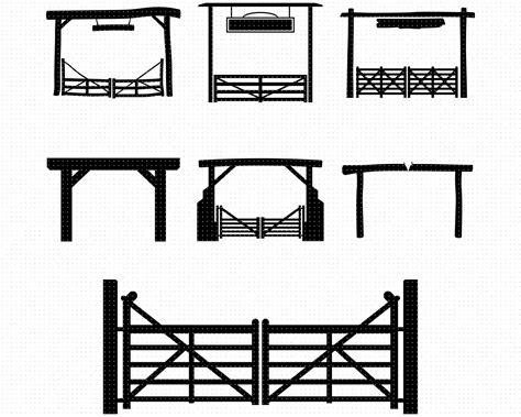 Ranch Gate Svg Wooden Gate Png Farm Gate Clipart Ranch Entrance Dxf