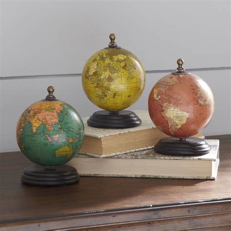 Mini Globe Set Set Of 3 Traditional Furniture Globe Decor Globe