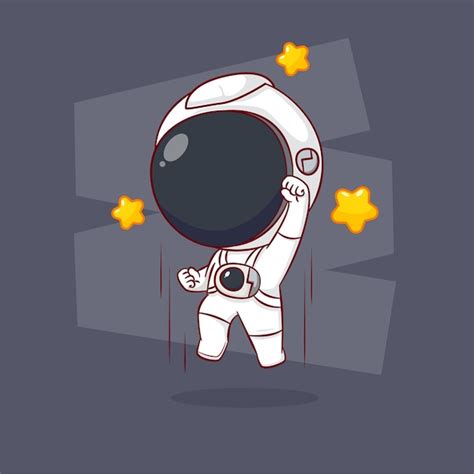 Premium Vector Cute Cartoon Of Astronaut Jumping With Stars Around