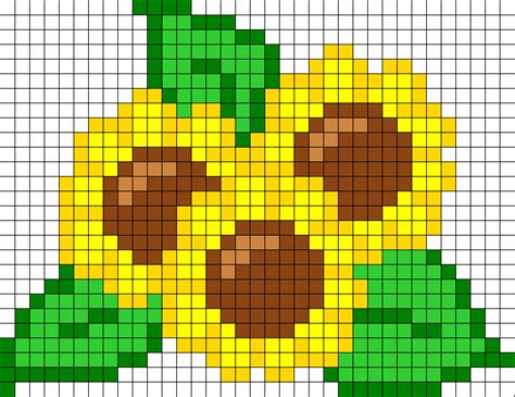 Sunflowers Kandi Pattern Pony Bead Patterns Cross Stitch Sunflower