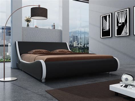 buy sha cerlin modern low profile platform bed frame full size stylish faux leather upholstered