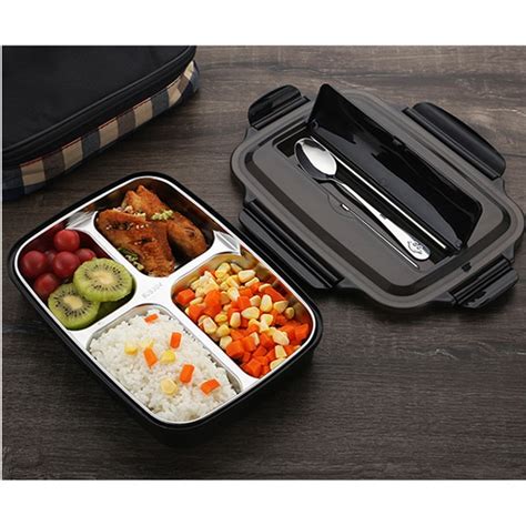 Stainless Steel Japanese Bento Lunch Box Thermal Insulated Food Cont