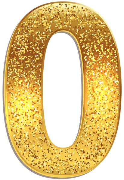 Number Zero Gold Shining Png Clip Art Image Gold Number Gold