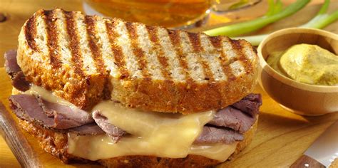 Repeat with the next sandwich. Roast Beef Panini | Sargento® Gouda Cheese & Spicy Mustard