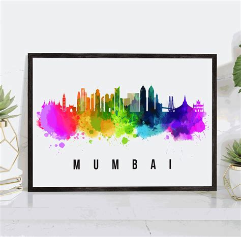 Pera Print Mumbai Skyline India Poster Mumbai Cityscape Painting