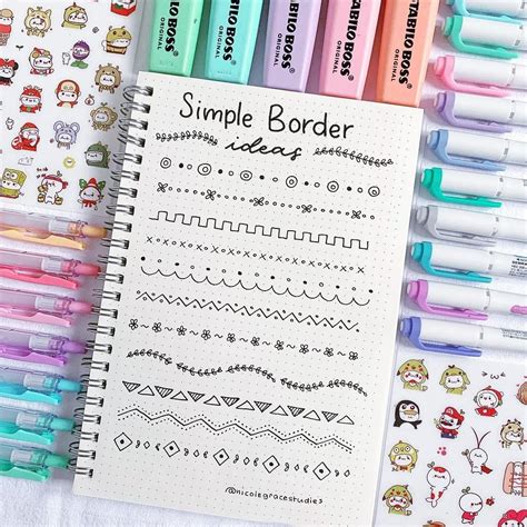 More Simple Border Ideas That You Can Use In Your Bullet Journal Or In