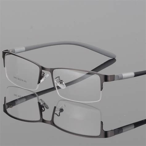 buy new men s business brow line myopia glasses frame half frame titanium alloy