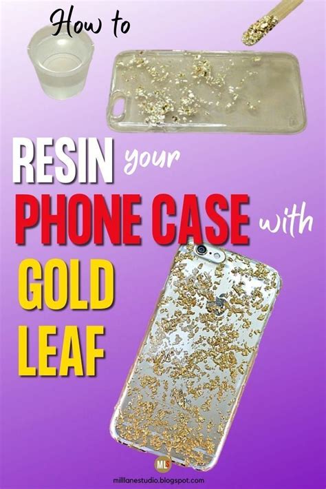 An Advertisement For Cell Phone Cases With Gold Leaf On It And The