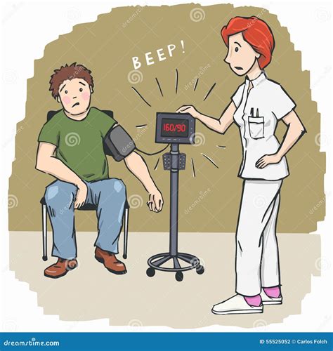 Nurse Taking Blood Pressure Cartoon