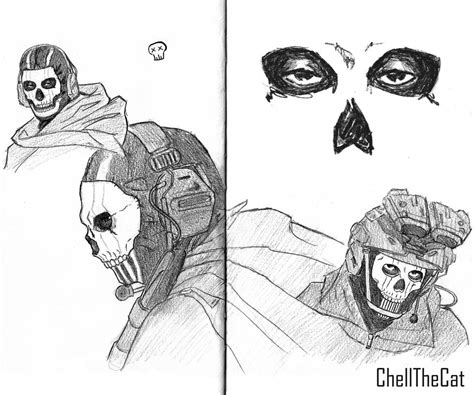 Cod Mw2 Ghost Sketches By Chellthecat On Deviantart