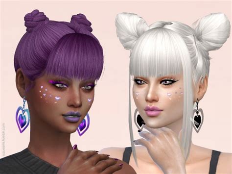 The Sims Resource Glitter Hearts Blush N4 By Suzue • Sims 4 Downloads