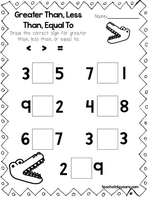 Buy 30 Printable Greater Than Less Than Equal To Worksheets Online In