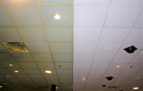 The current ceiling in the layout room is a suspended t bar type with 2 x 2 ceiling tiles. Painting Acoustic Ceiling Tiles in Chicago Aardvark ...