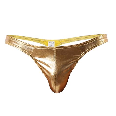 Mannelijke Sexy Goud Zilver Kunstleer G String Thong Gay Slipje Mannen
