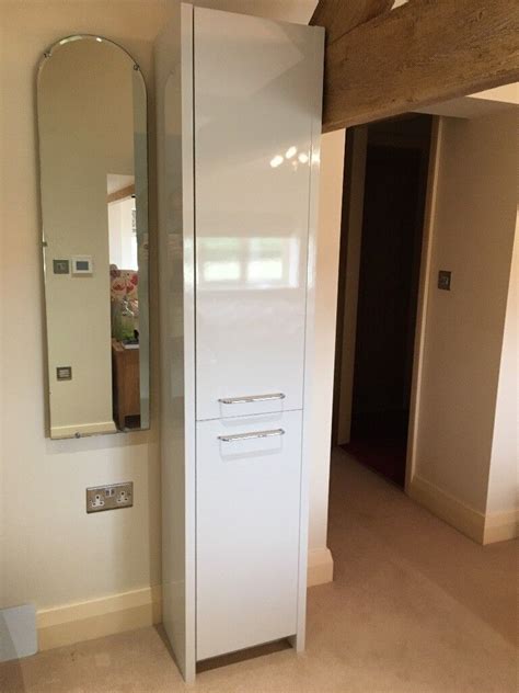 White Gloss Tall Bathroom Storage Cabinet In Cheshire Gumtree