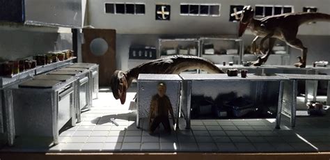 Artstation Jurassic Park Diorama Raptors In The Kitchen